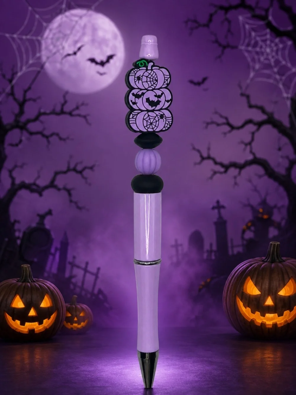 Twilight Pumpkin Patch Beaded Writing Pen